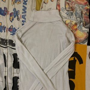 Simple white turtle neck